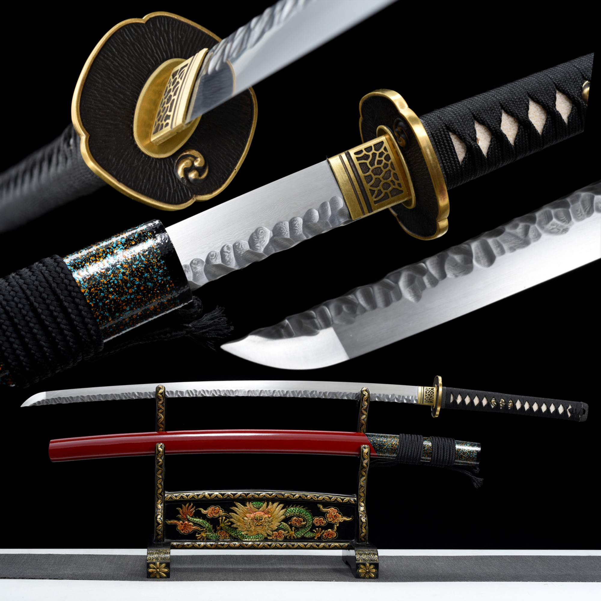 Blood Shadow Katana – Damascus Steel, Full Tang