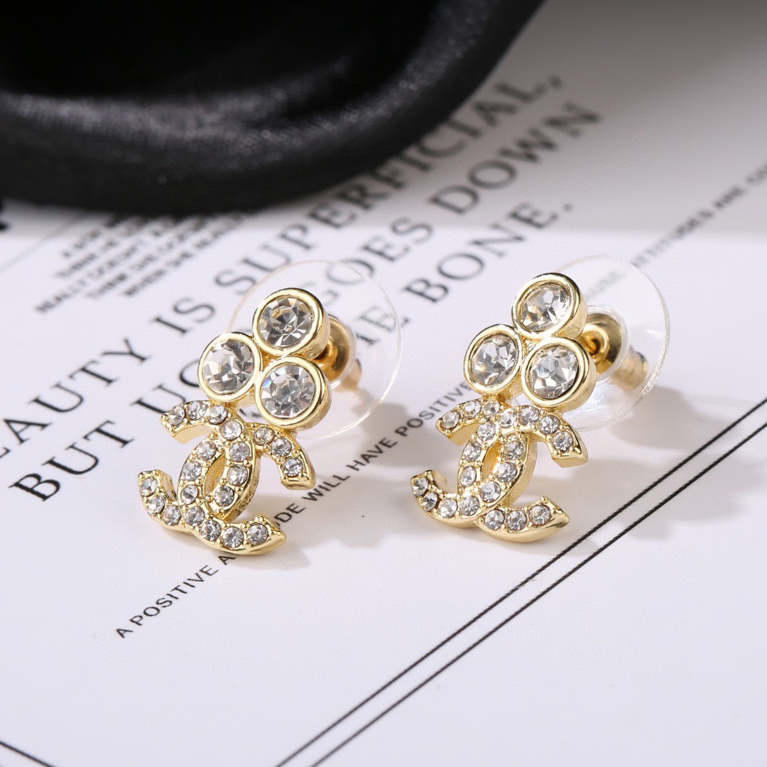 Chanel Double C Stud Earrings - cnluxepick