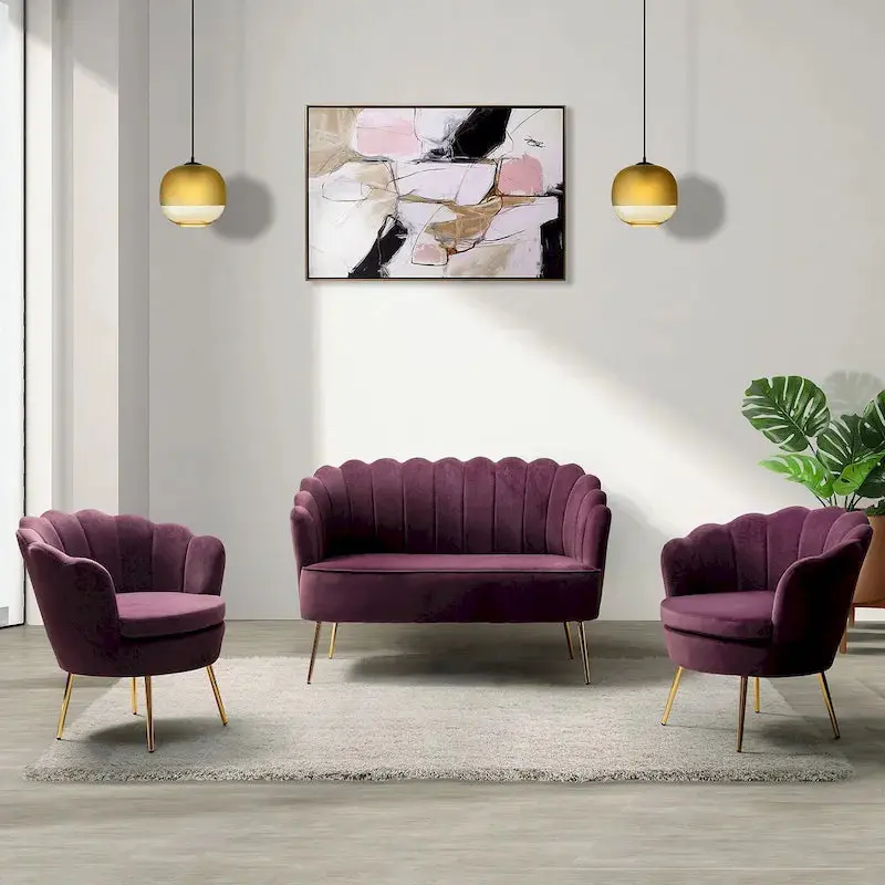 Xabier 3-Piece Living Room Set – 52-inch Contemporary Sofa Group by HULALA HOME