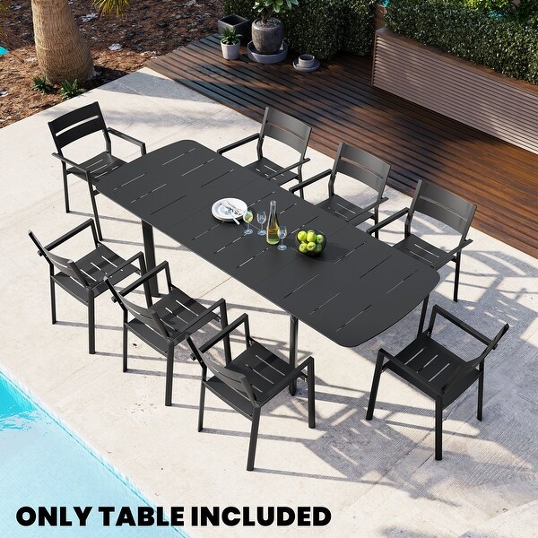 Extendable Patio Dining Table with Butterfly Leaf,Rectangular Extension Table,Expandable Outdoor Table
