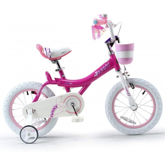Girls Bike Bunny 16 Inch Girl’s Bicycle With Training Wheels Kickstand Basket Child’s Girl’s Bike Fuchsia, RB16G-4BF