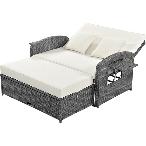 PE Wicker Rattan Reclining Sofa Chair