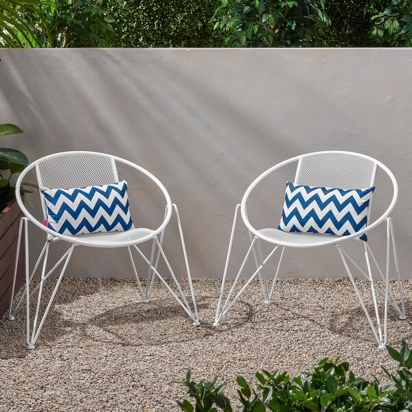 Outdoor Iron Frame Chairs with Mesh Design,Hairpin Legs