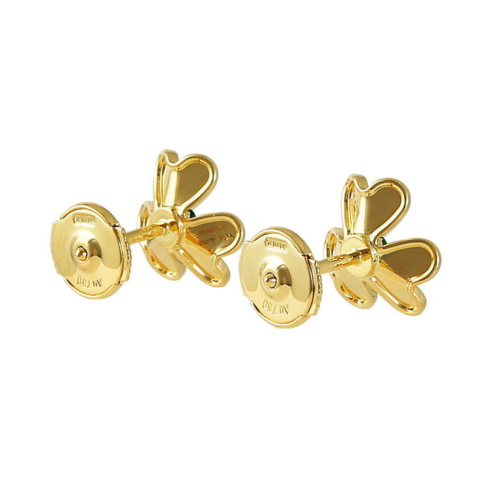 Van Cleef & Arpels Frivole Earrings 18K Yellow Gold Emerald VCARP7SD00