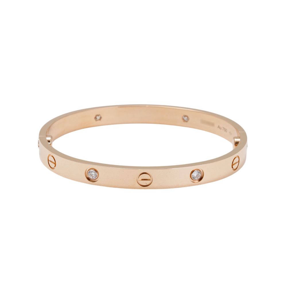 Cartier Love Classic Model Bracelet 18K Rose Gold Diamond B6082000