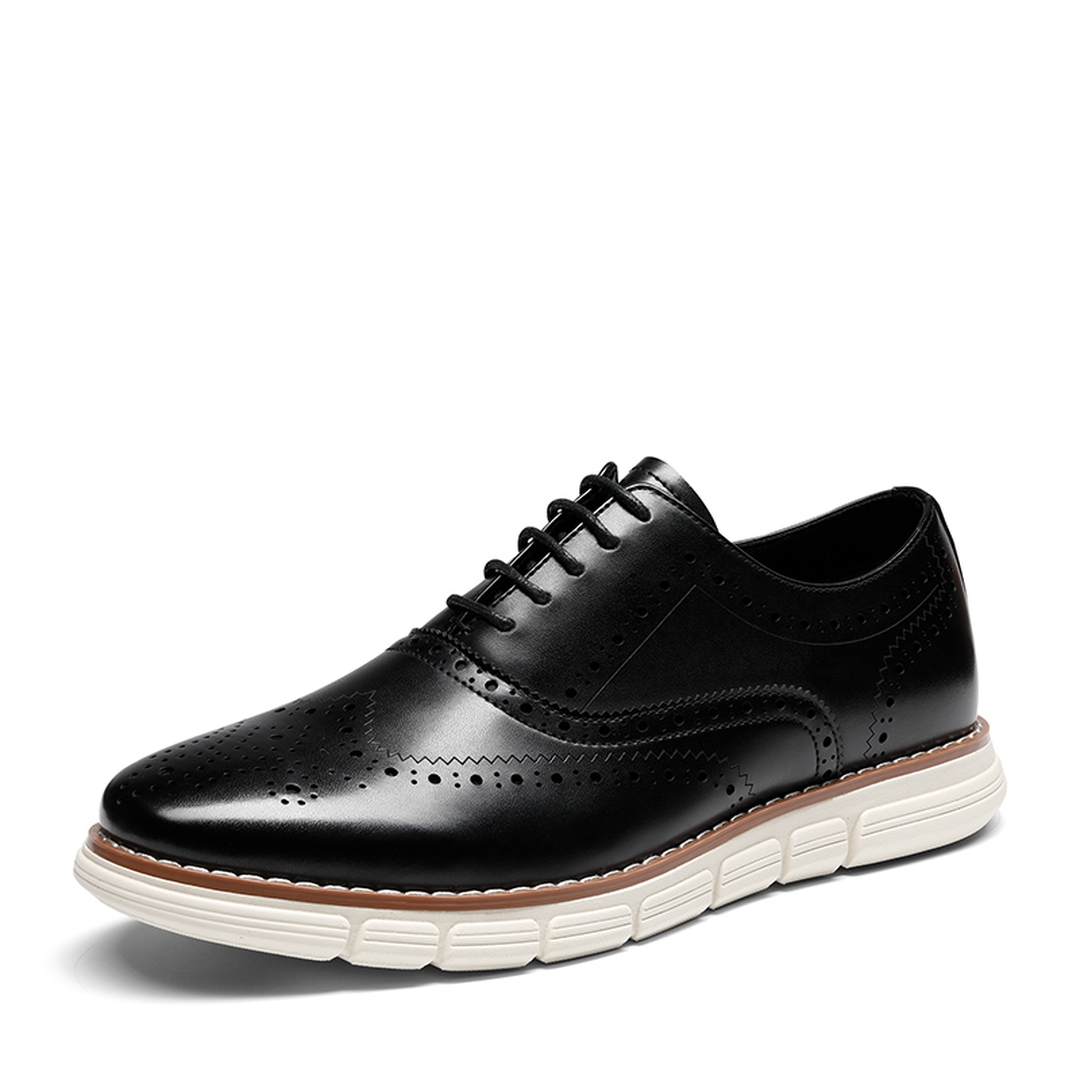 [CrossFlex NeatPolish+] Men's Wide PU Leather Dress Sneakers