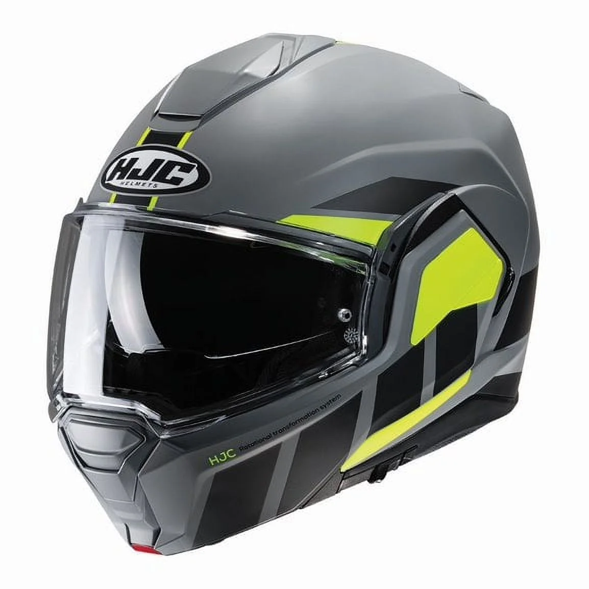 HJC i100 Helmet (Large, Semi-Flat Hi-Viz Yellow (MC-3HSF))