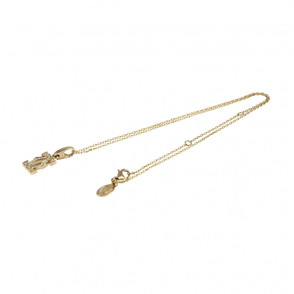 Cartier 2C Necklace 18K Yellow Gold Diamond
