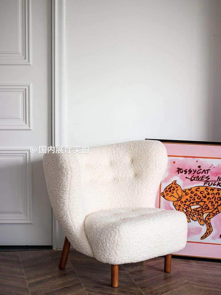 CH003 - Nordic Minimalist Chair: Wool Upholstery, Creative Sofa for One, Social Media Sensation