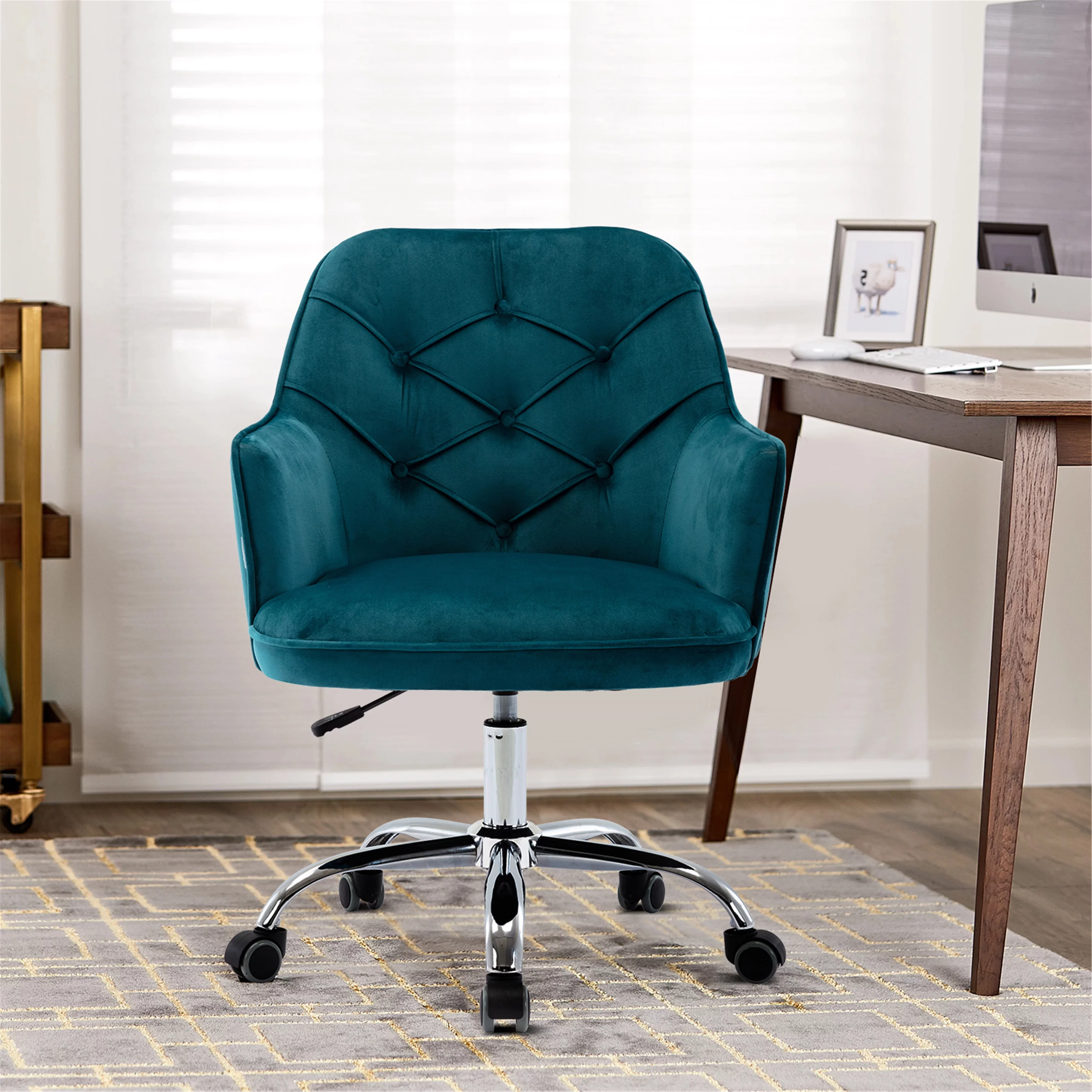 Dcenta &nbsp;&nbsp;Swivel&nbsp;Shell&nbsp;Chair&nbsp;for&nbsp;Living&nbsp;Room,&nbsp;Office chair Modern&nbsp;Leisure&nbsp;Arm&nbsp;Chair&nbsp;LAKE BLUE