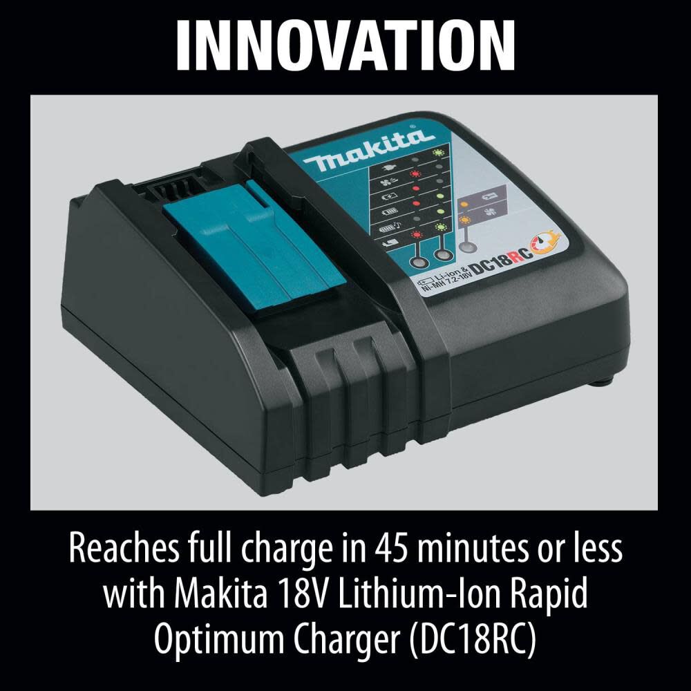 Makita 18V LXT Lithium-Ion Battery and Rapid Optimum Charger Starter Pack (5.0Ah) BL1850BDC2