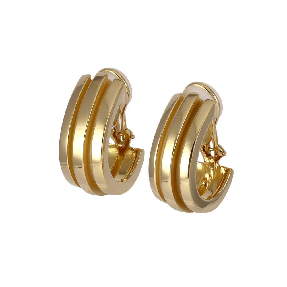 Tiffany & Co. Grooved Earrings 18K Yellow Gold