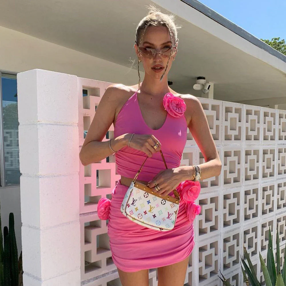 Cutout Halter Ruched Bodycon DressClistos