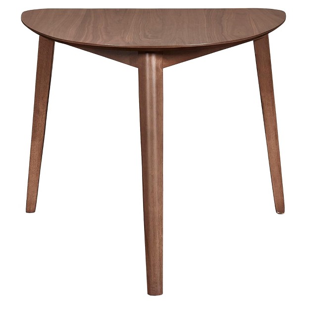 New Classic Furniture Oscar Triangular Corner Table W tapered leg Design amp Veneer Walnut Tabletop Ideal For Loft Apartment Dorm Room Or Small House