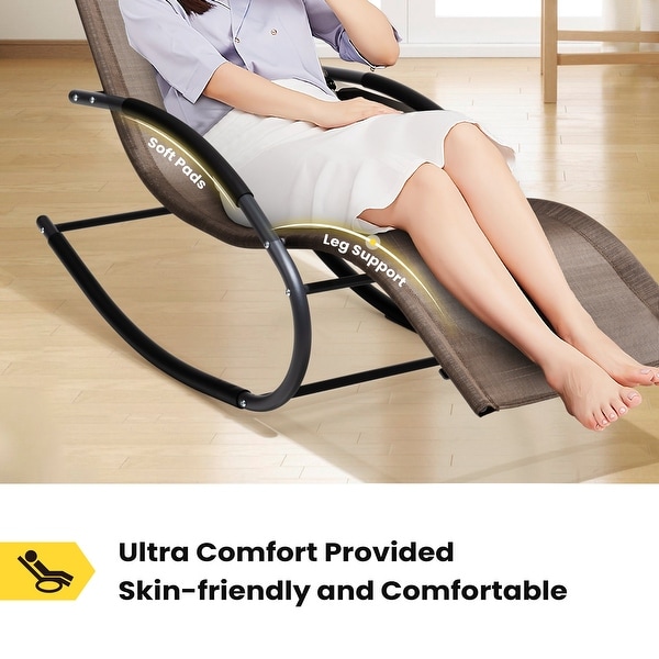 Pellebant Chaise Patio Rocking Chair with Pillow