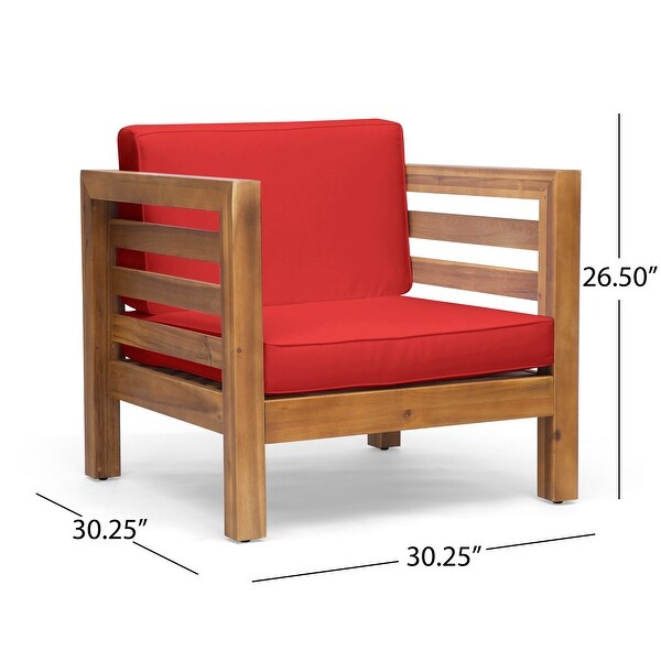 Oana Acacia Wood Club Chairs with Cushions (Set of 2) by Christopher Knight Home