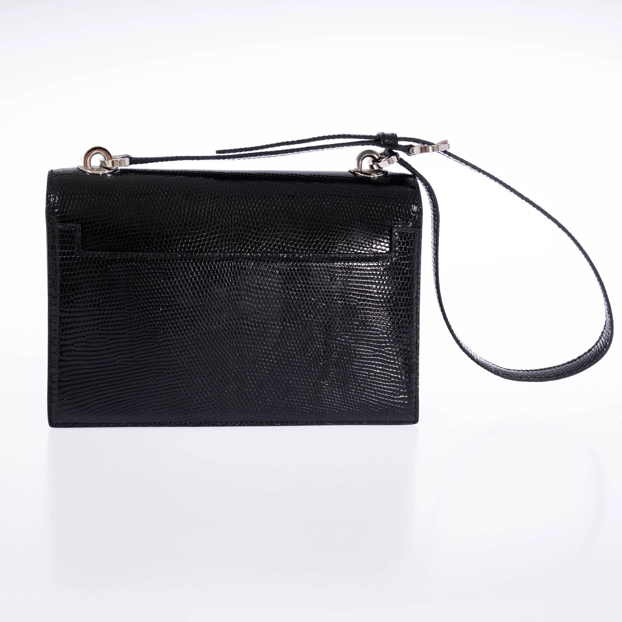 Hermès Minuit au Faubourg 20 Noir Lizard Palladium Hardware