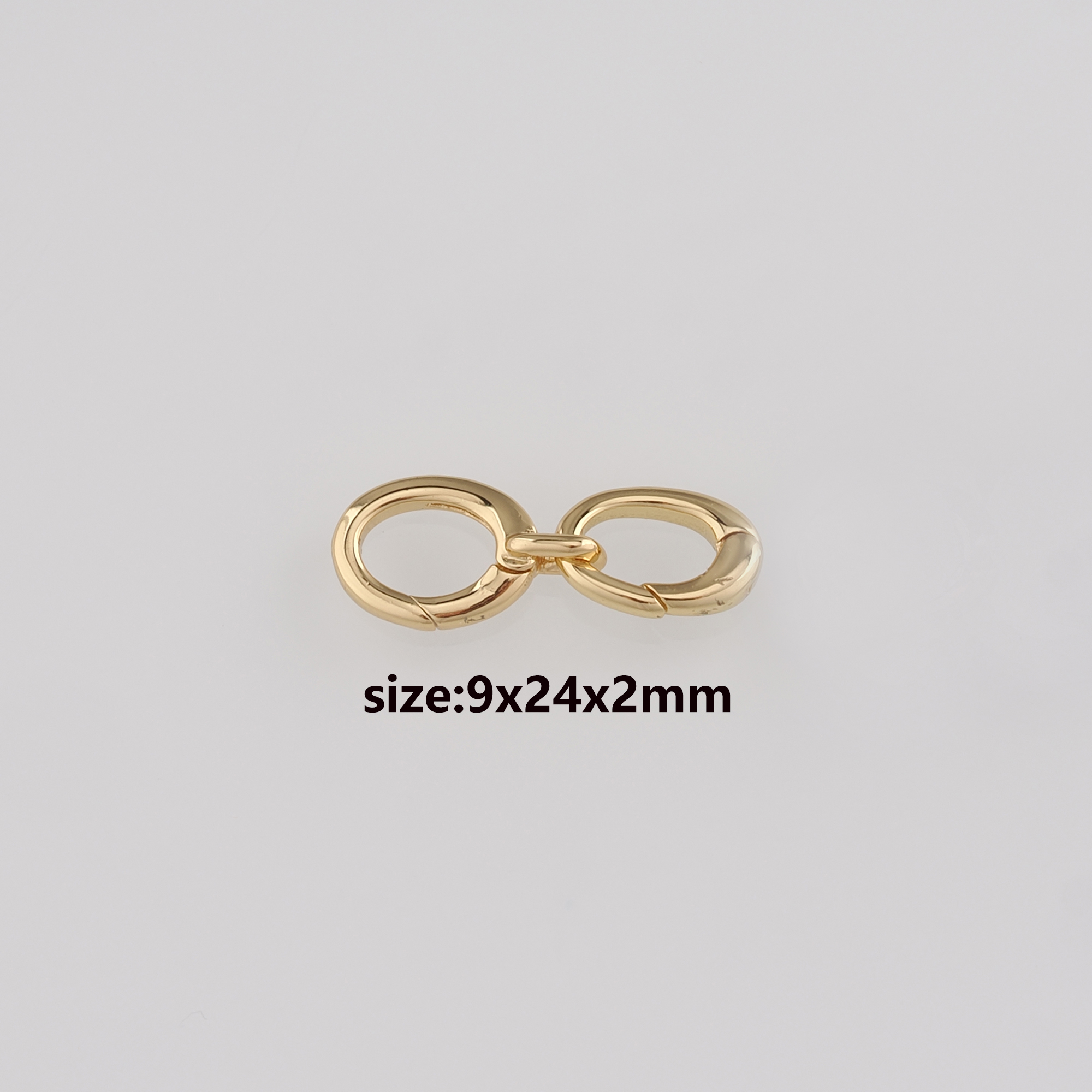 18K Gold Filled Oval Snap Clasp,Dainty Double Opening Clasp for DIY Jewelry Necklace Bracelet