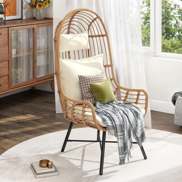 Moasis Outdoor Wicker Basket Chair AllWeather Small Egg Chair