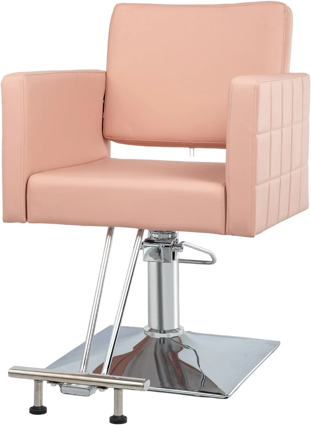 OmySalon Salon Styling Chair for Hair Stylist Wide Seat, Hydraulic Barber Chair with Stainless Steel Footrest, Camel Hair Salon Chair Heavy Duty, Beauty Spa Cosmetology Shampoo Hairdressing Equipment
