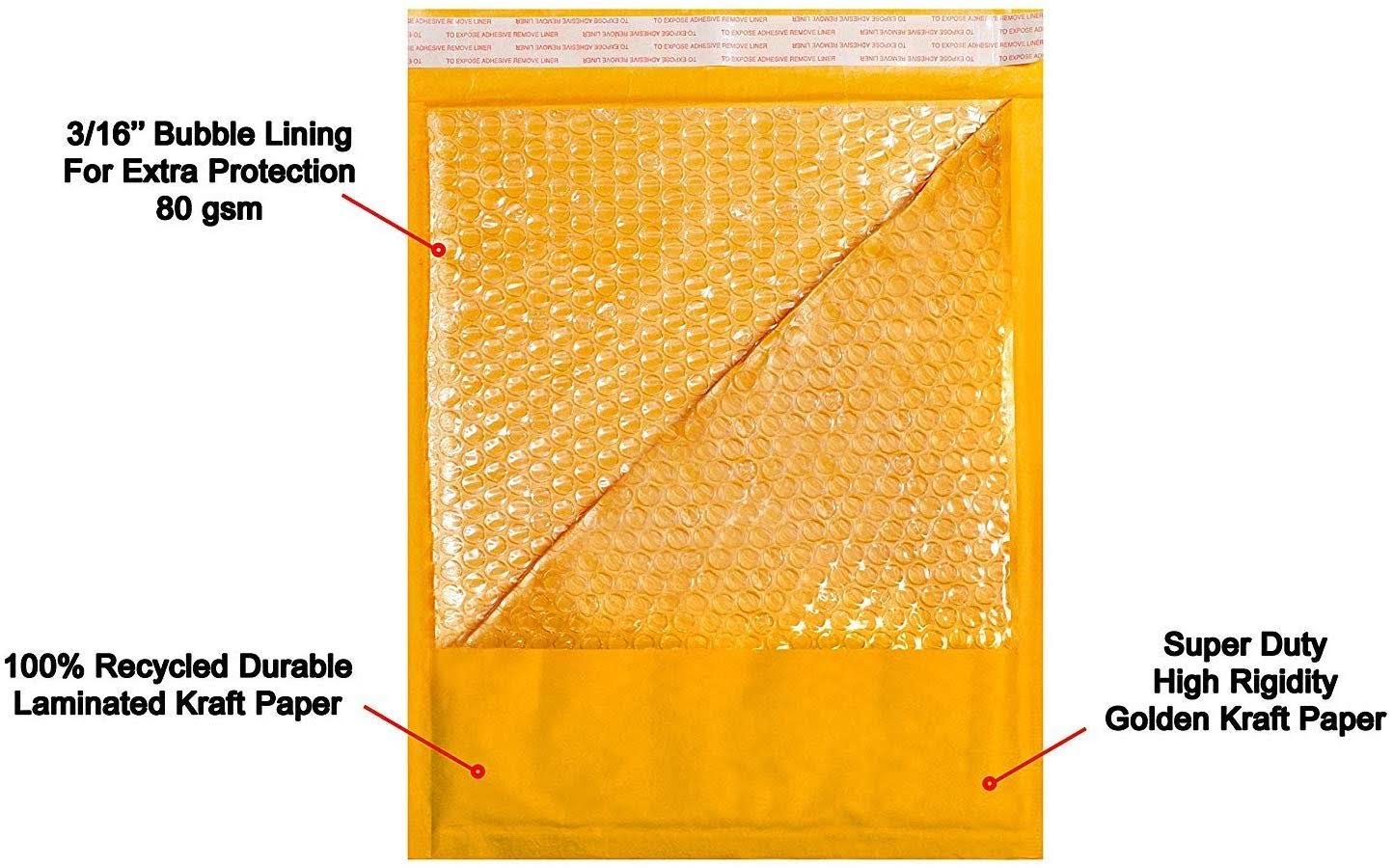 300 Pack Kraft Self Seal Bubble Mailers Padded Envelopes 10.5x22 x 15x22