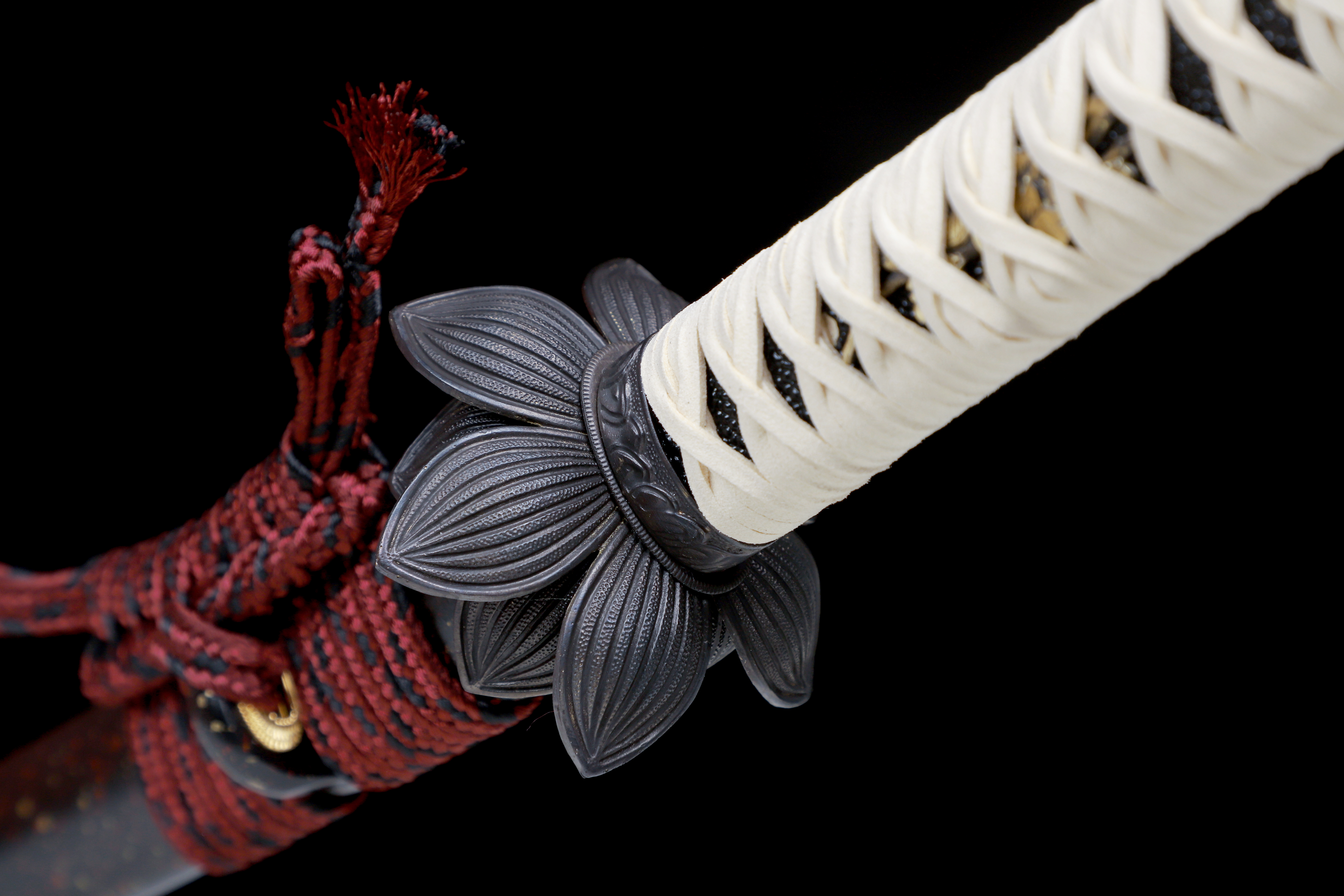 Handmade Katana 9260 Spring Steel Purple Blade Flower Tsuba Full Tang