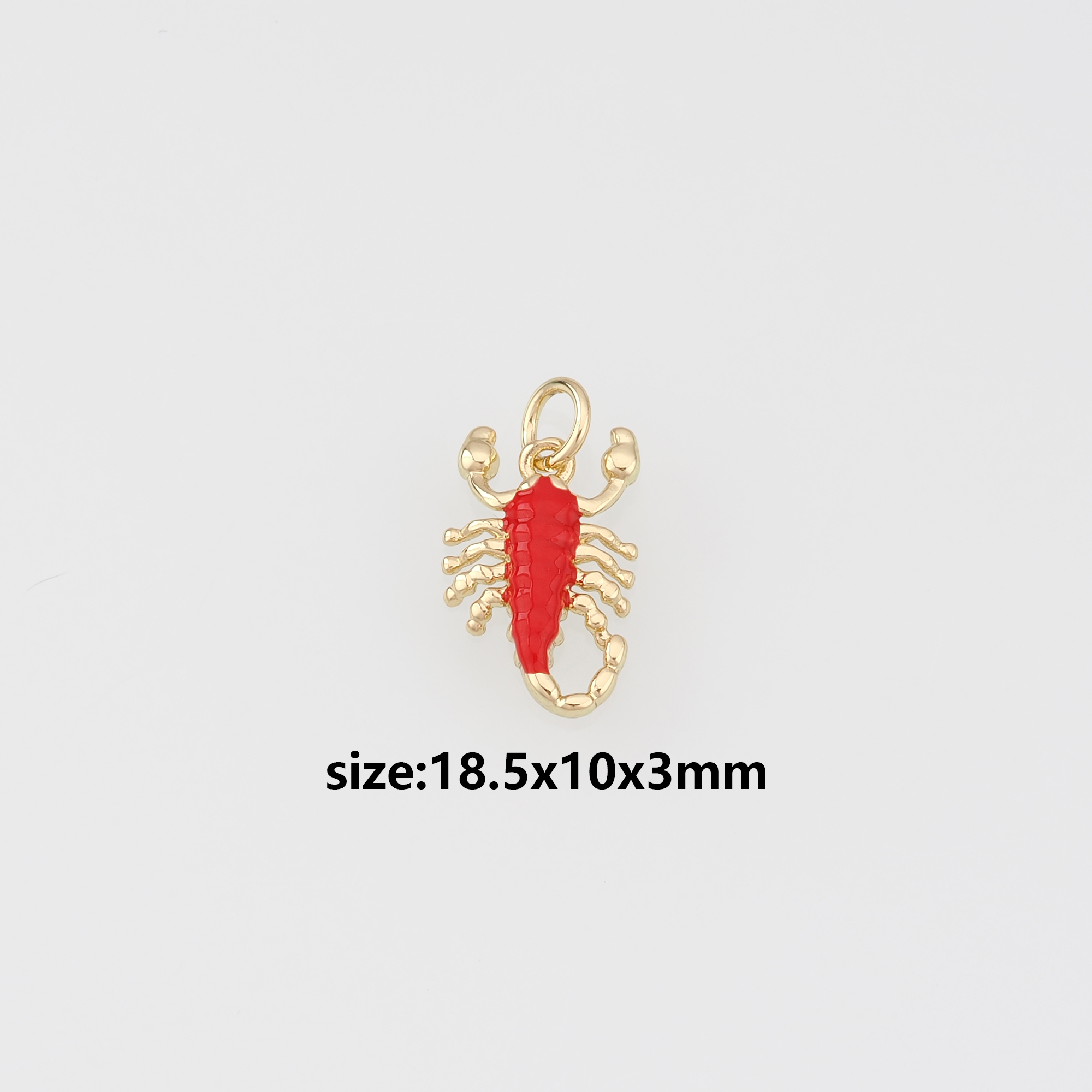 18K Gold Filled Scorpion Pendant,Enamel Scorpio Charm Earrings Necklace for DIY Jewelry Making Supply