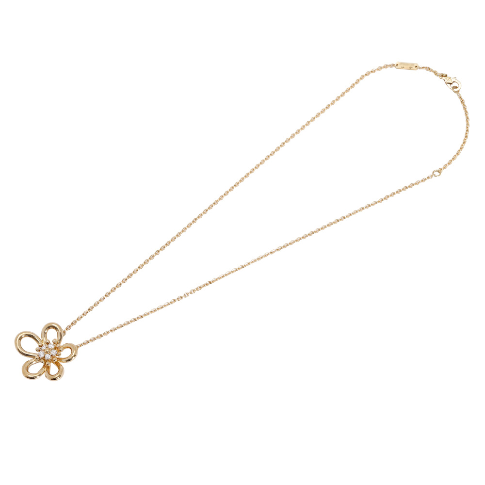 Van Cleef & Arpels Flower Lace Necklace 18K Yellow Gold Diamond VCARPME200