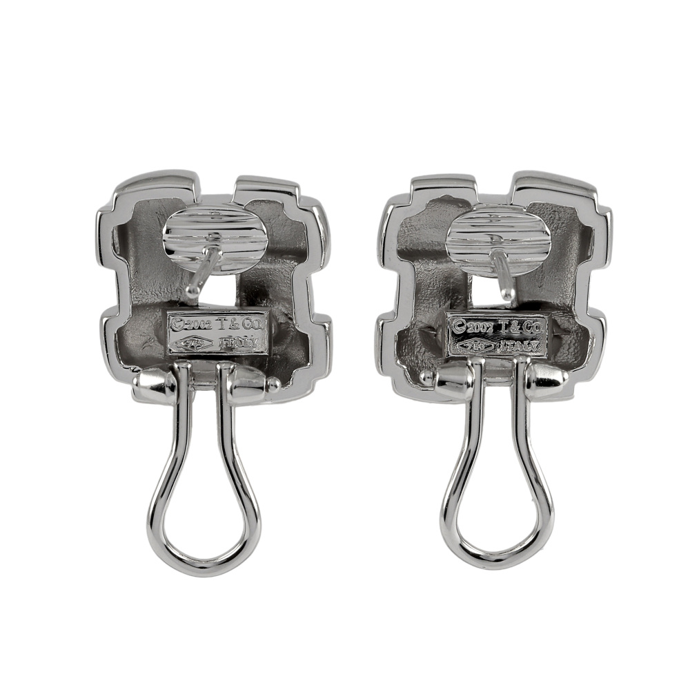Tiffany & Co. Tiffany Woven Mesh K18WG White Gold Earrings