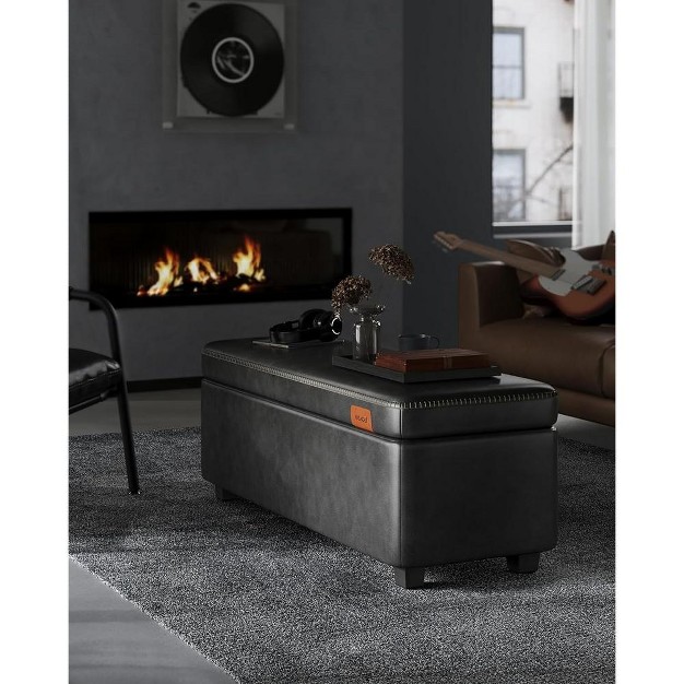 Vasagle Ekho Collection Storage Ottoman Bench Entryway Bedroom Bench 25 Gallons Safety Hinges Loads 660 Lb Ink Black