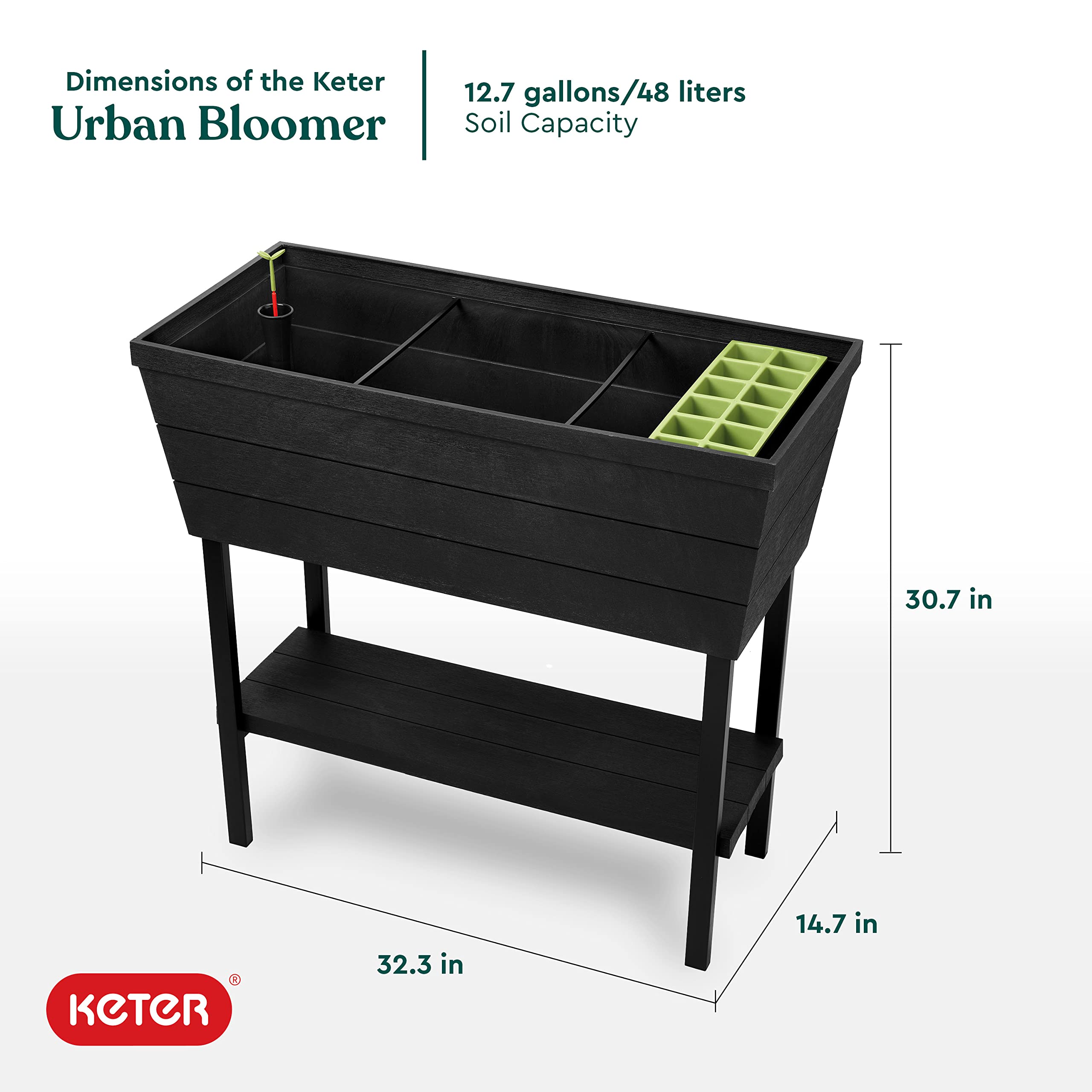 Keter Bloomer Plastic Elevated Graphite