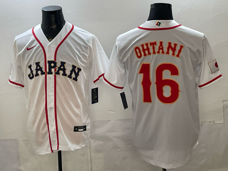 Men's Japan Baseball Shohei Ohtani #16 White 2026 World Baseball Classic Player Jersey