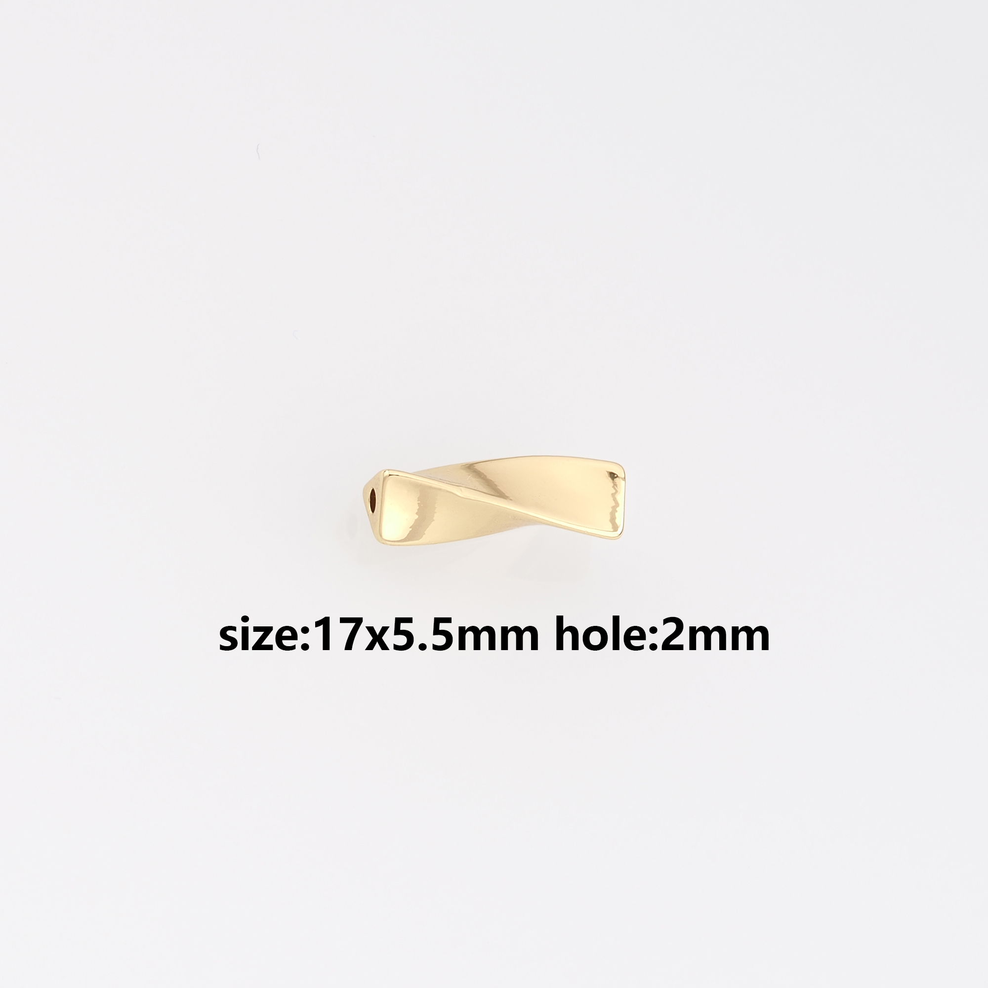 18K Gold Filled Triangle Spacer Beads,Twist Triangle Bead for Bracelet Jewelry Necklace Making Supply