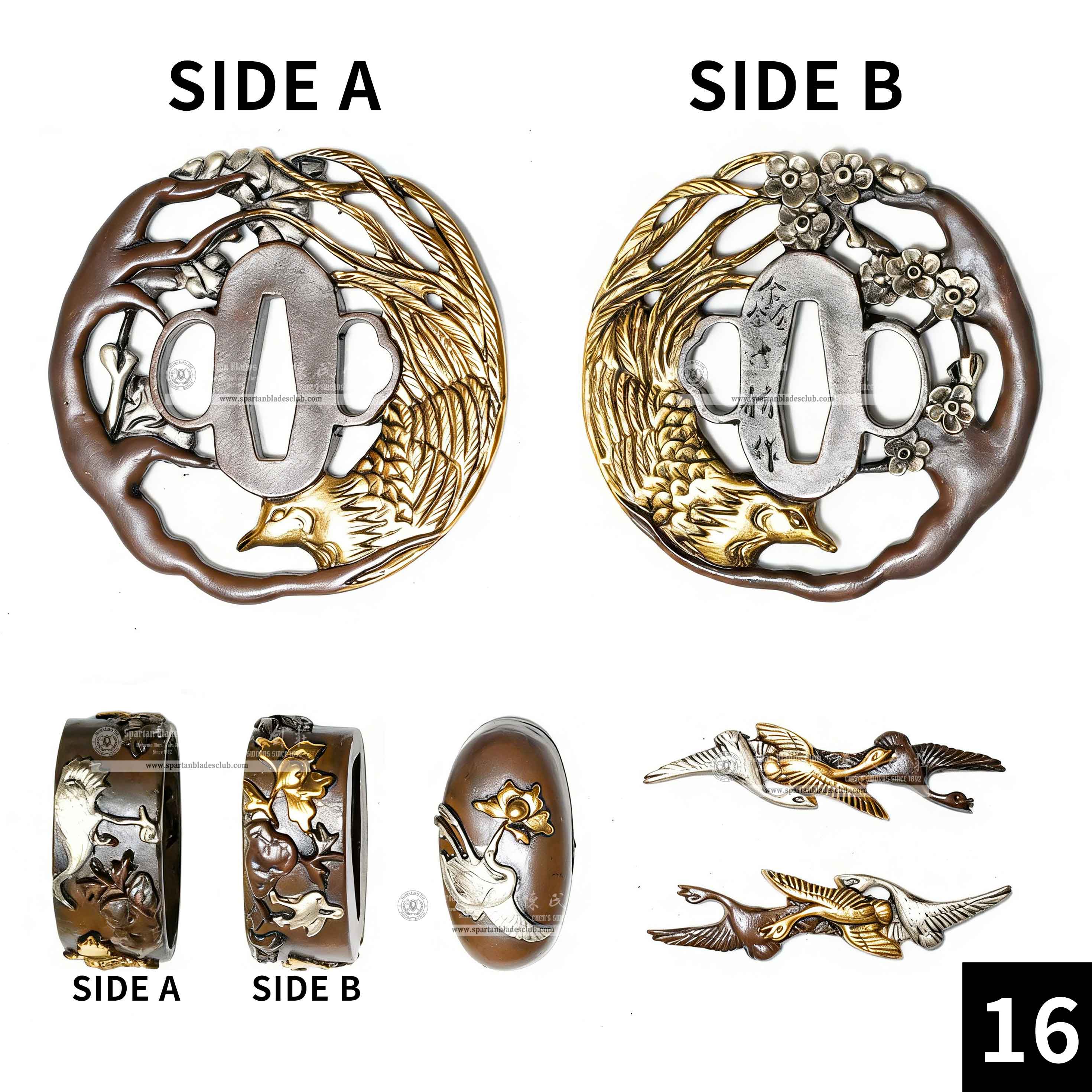 Custom Your Katana | Bird | Complete Set Fittings (Brass Gilded) | Spartan Blades Club | CHEN'S SWORDS 1892 - Spartan Blades Club - 陳氏劍莊1892