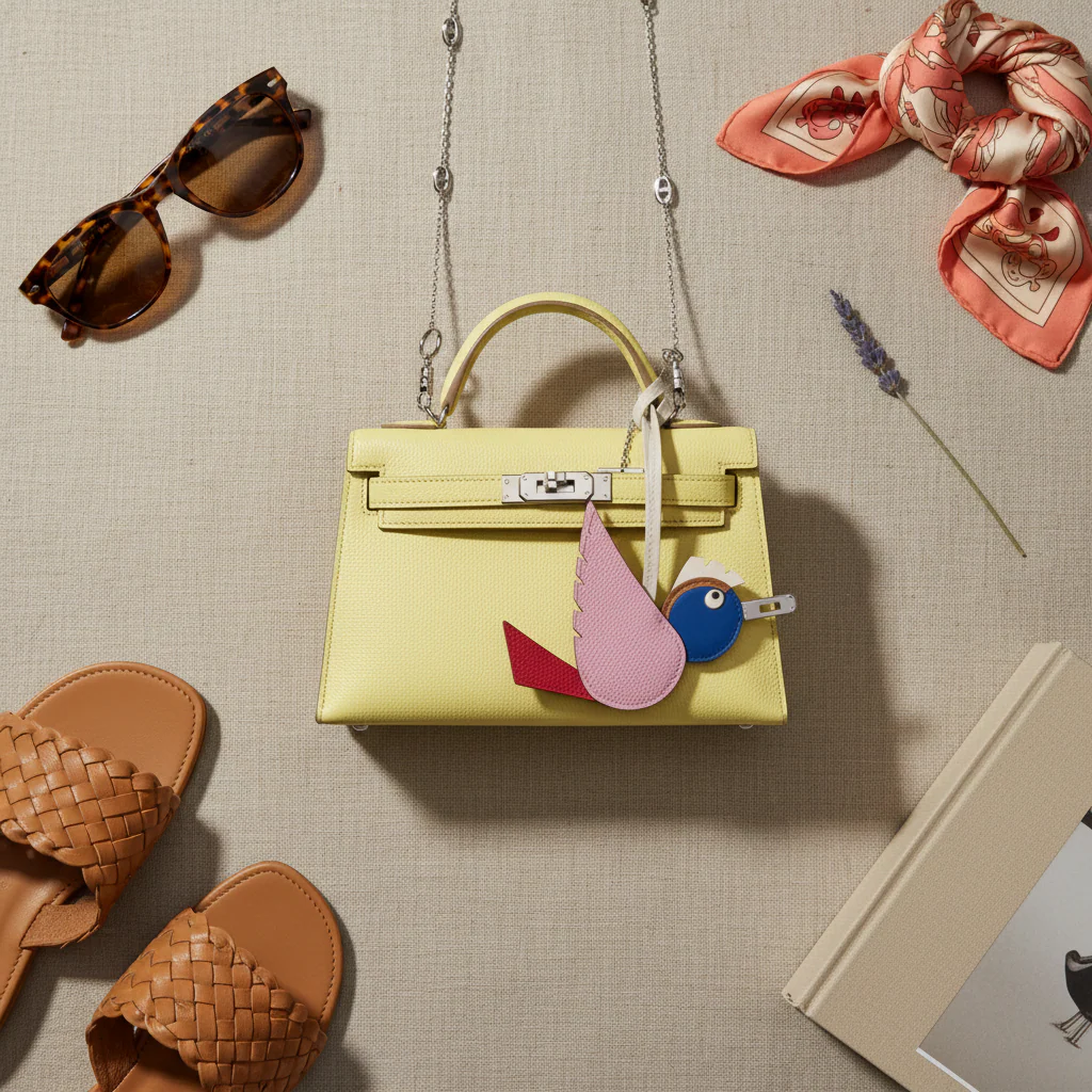 Hermès Mini Kelly Sellier 20 Limoncello Chevre with Palladium Hardware