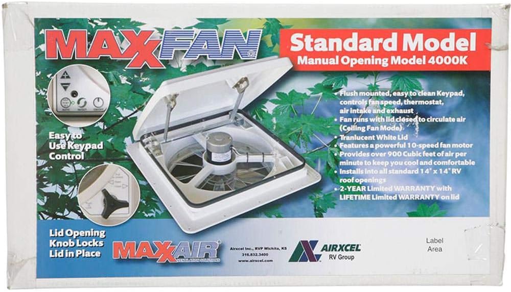 MaxxAir MaxxFan Standard Smoke Ceiling Fan, 10-Speed, Waterproof, 14 Blade, Indoor/Outdoor Use