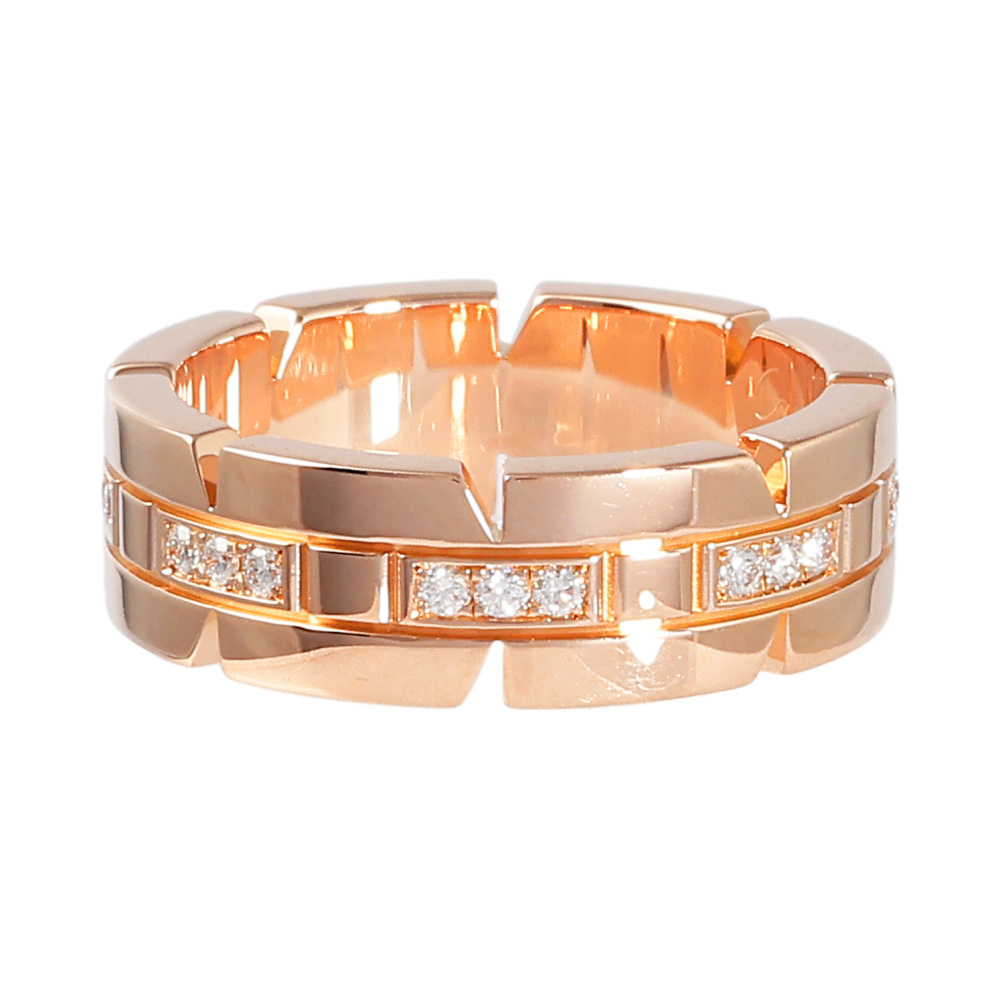 Cartier Tank Française Ring 18K Rose Gold Diamond
