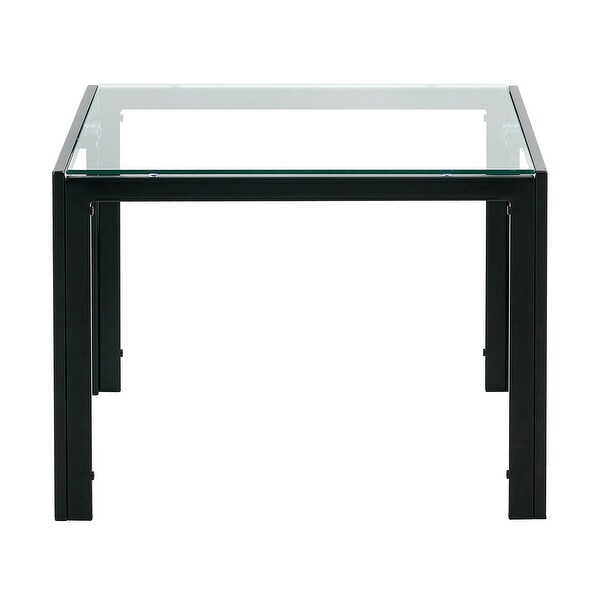 Coffee Table Set of 2,Square with Tempered Glass Finish