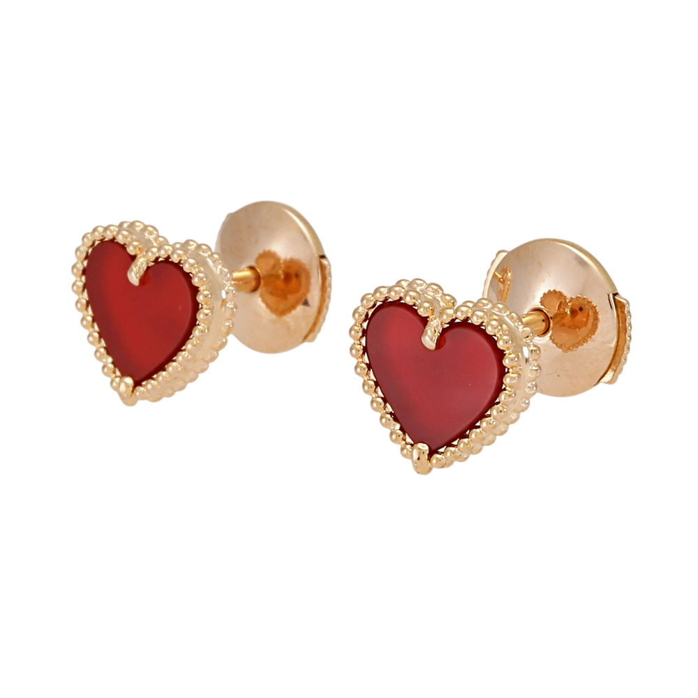 Van Cleef & Arpels Sweet Alhambra Heart Earrings 18K Rose Gold VCARN6BP00