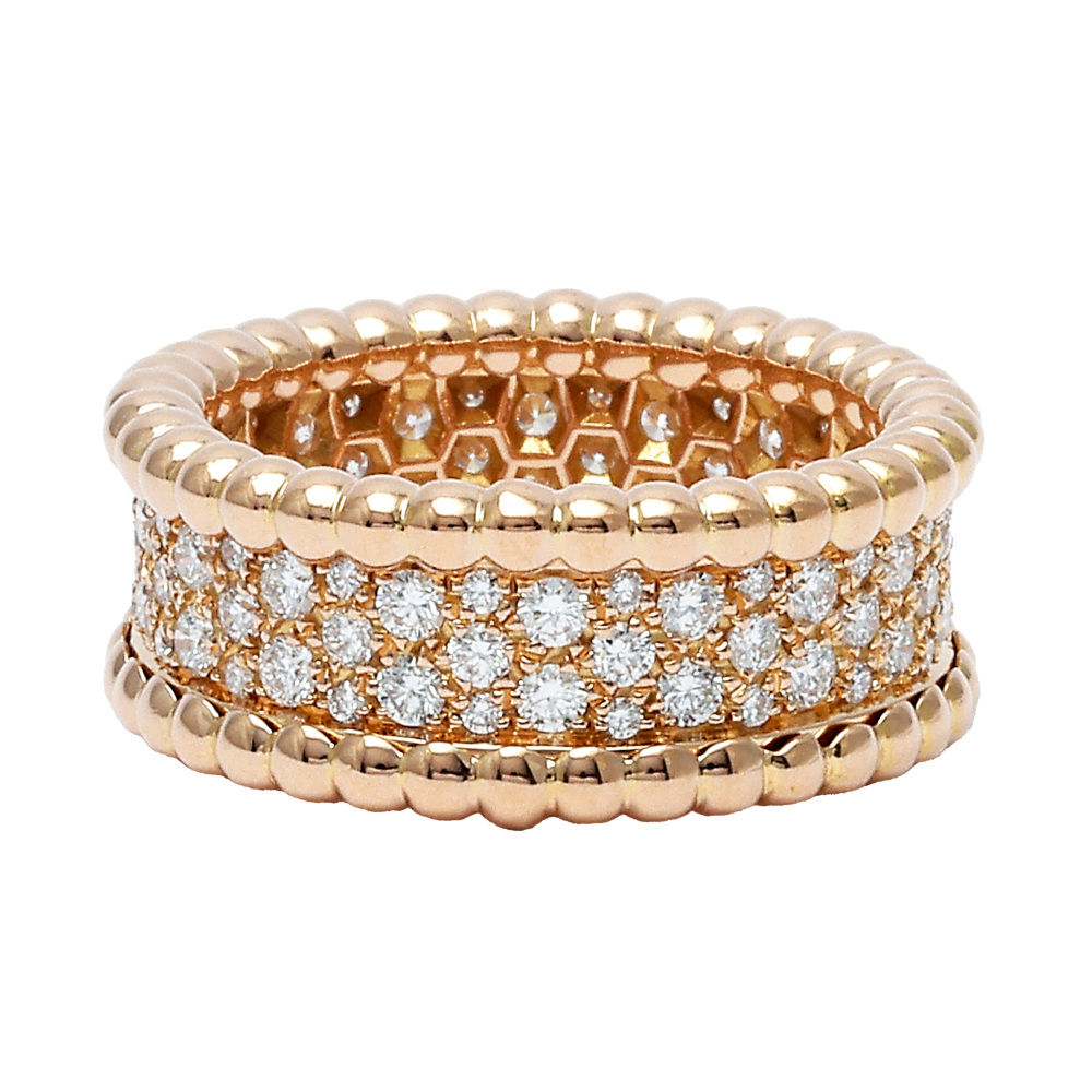 Van Cleef & Arpels Perlet Diamond Ring 3-row Model 18K Rose Gold VCARN9WE00