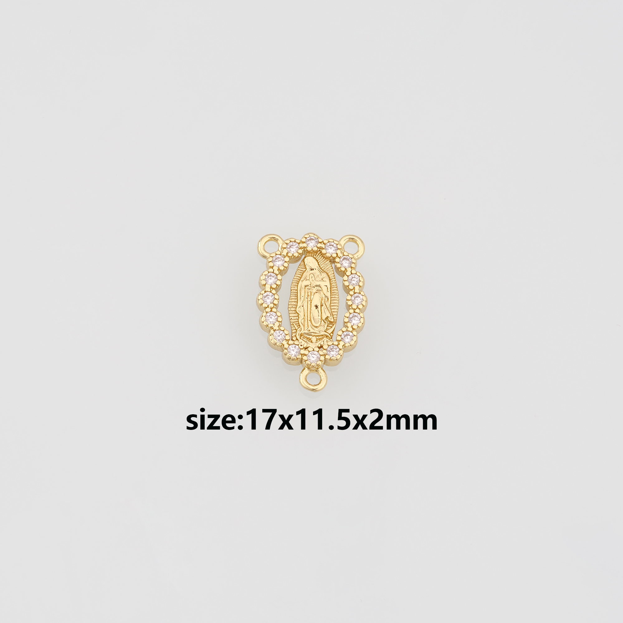 18K Gold Filled Virgin Mary Pendant,CZ Micro Pave Virgin Mary Charm Earrings Necklace for DIY Jewelry Making Supply