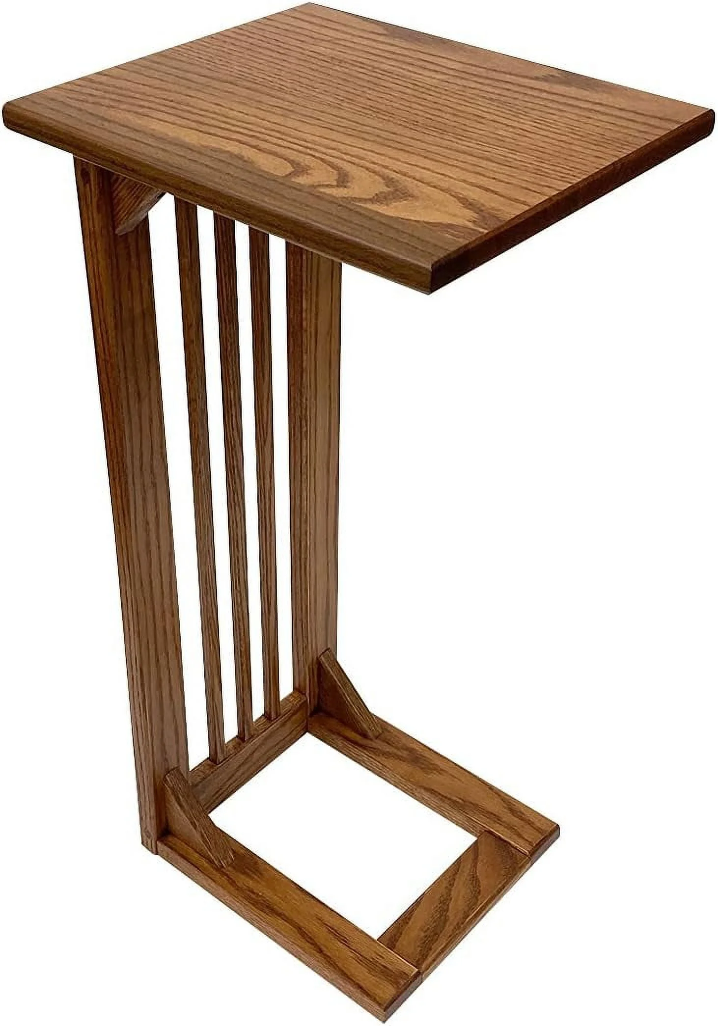 Side Table- Small Coffee Table- Side Coffee Table For Living Room- Side Table For Bedroom- End Table, Bedside Table, Space Saving C-Shaped Small Table- Harvest, 14