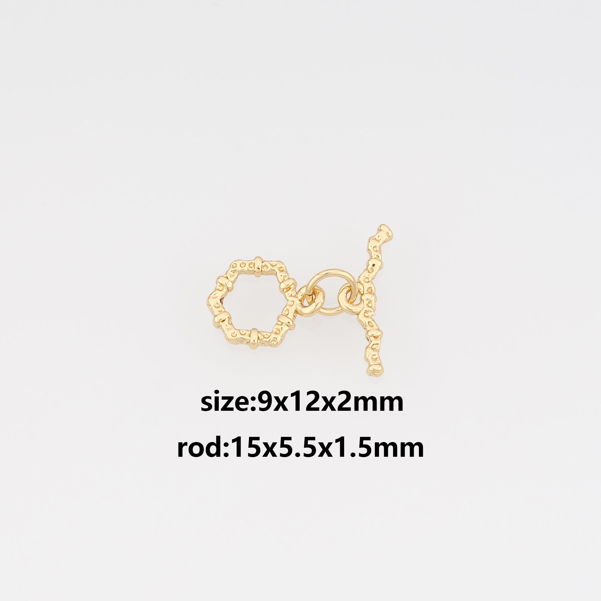 18K Gold Filled Hexagon OT Clasp,OT Toggle Buckle Bracelet Necklace for DIY Jewelry Finding Necklace Bracelet