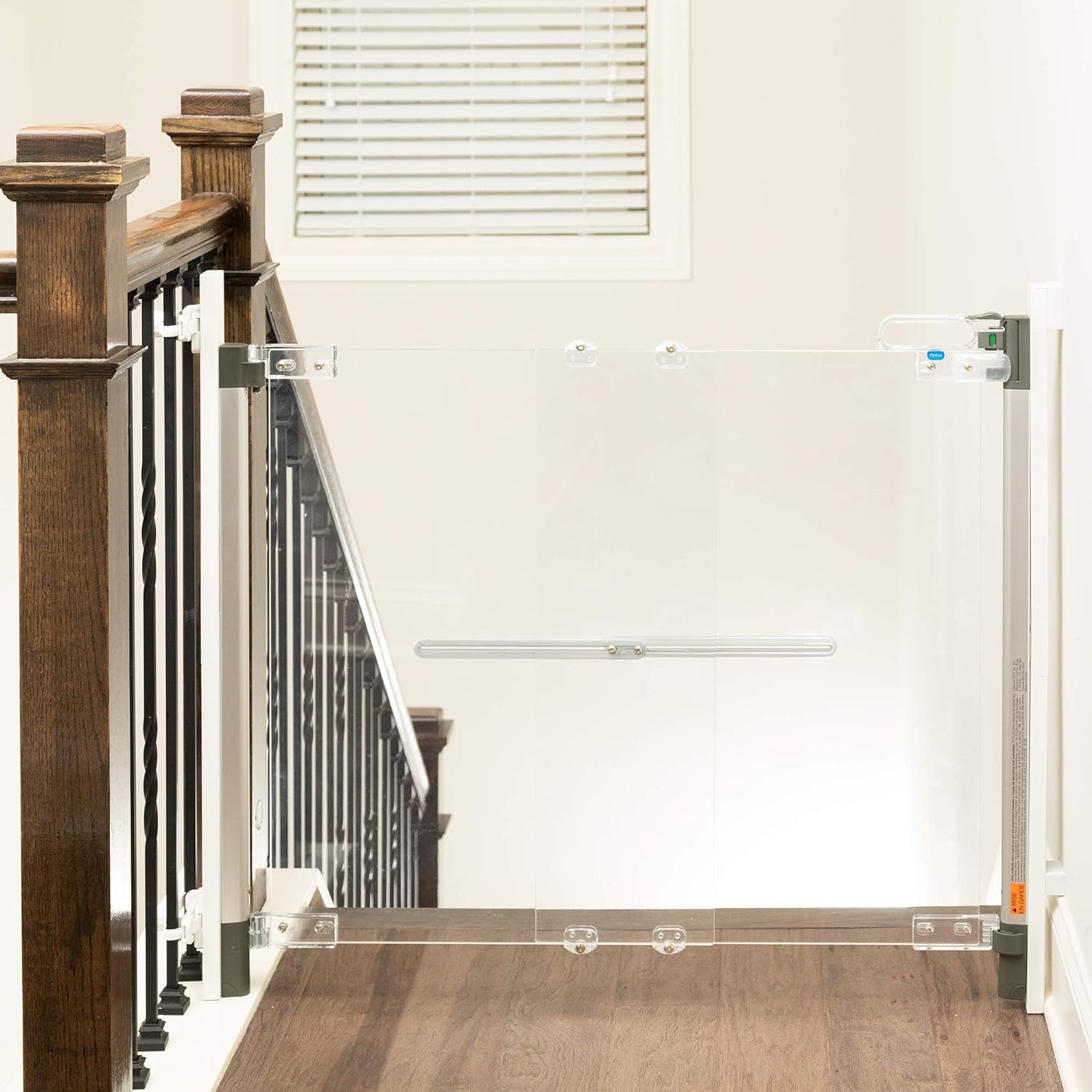 Crystal Designer Baby Safety Gate - Meets Tougher European Standards - Modern Design and Unparalleled Safety - Beauty & Safety Together at Last - Simple Installation | Hardware Mount