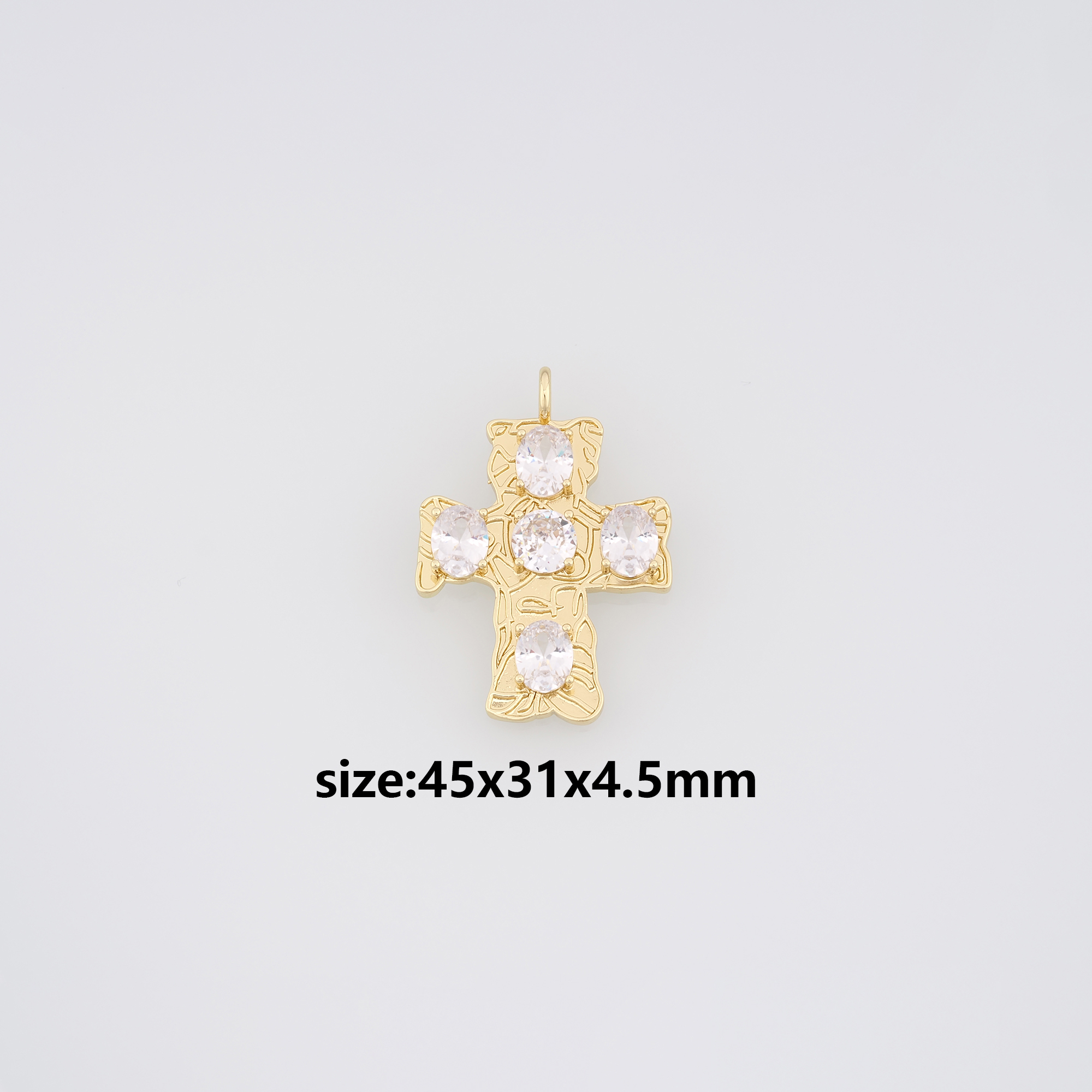 18K Gold Filled Cross Pendant,CZ Micro Pave Cross Charm Earrings Necklace for DIY Jewelry Making Supply