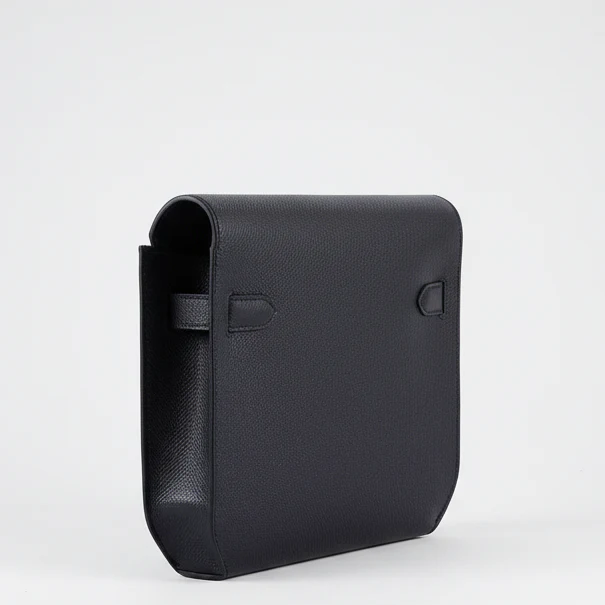Hermès Kelly Dépêches 25 Noir Epsom Palladium Hardware