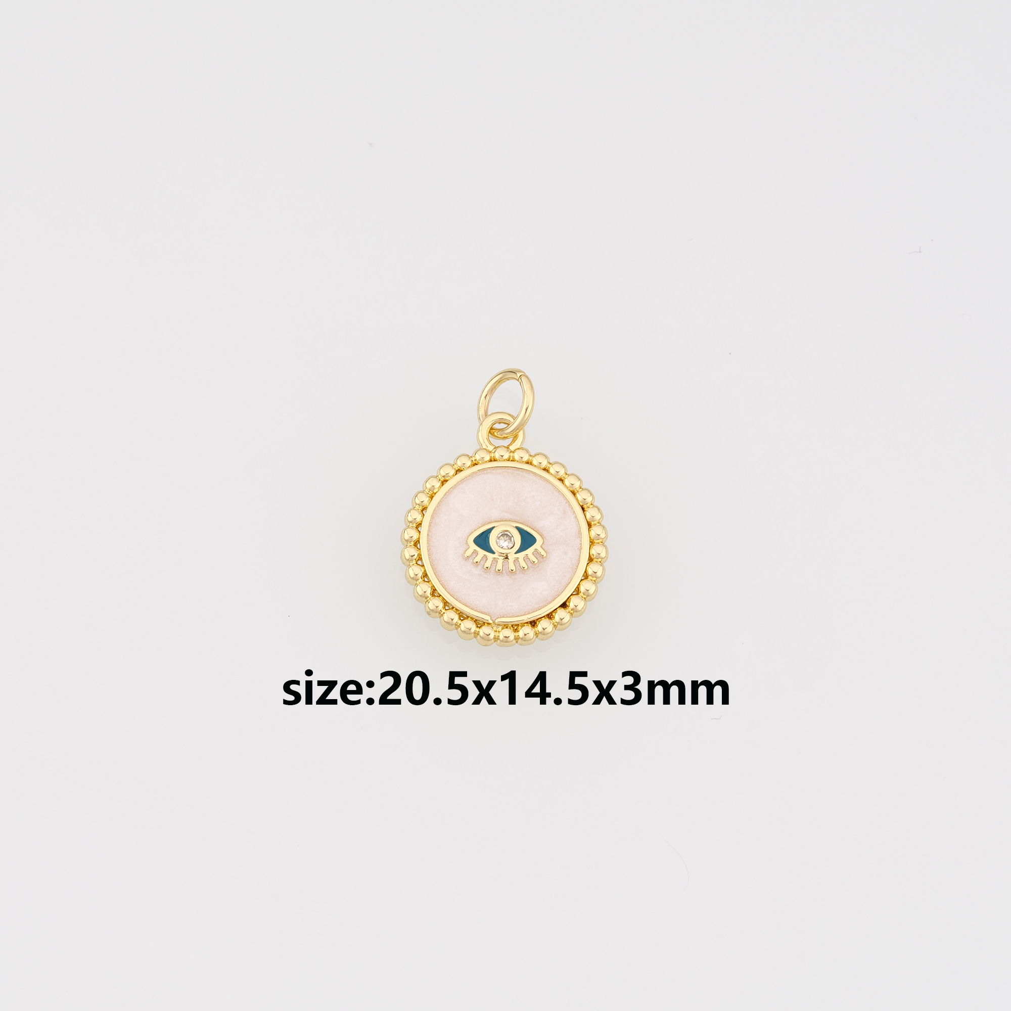 18K Gold Filled Evil Eye Pendant,Enamel Evil Eye Charm Earrings Necklace for DIY Jewelry Making Supply