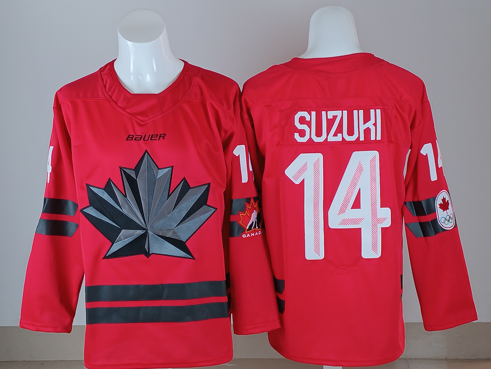Men's Canada Hockey Nick Suzuki #14 Red 2026 Winter Olympics Jersey