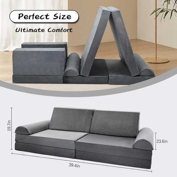 DoCred Kids Couch Play Set Modular Convertible Sofa Creative Kids Sofa