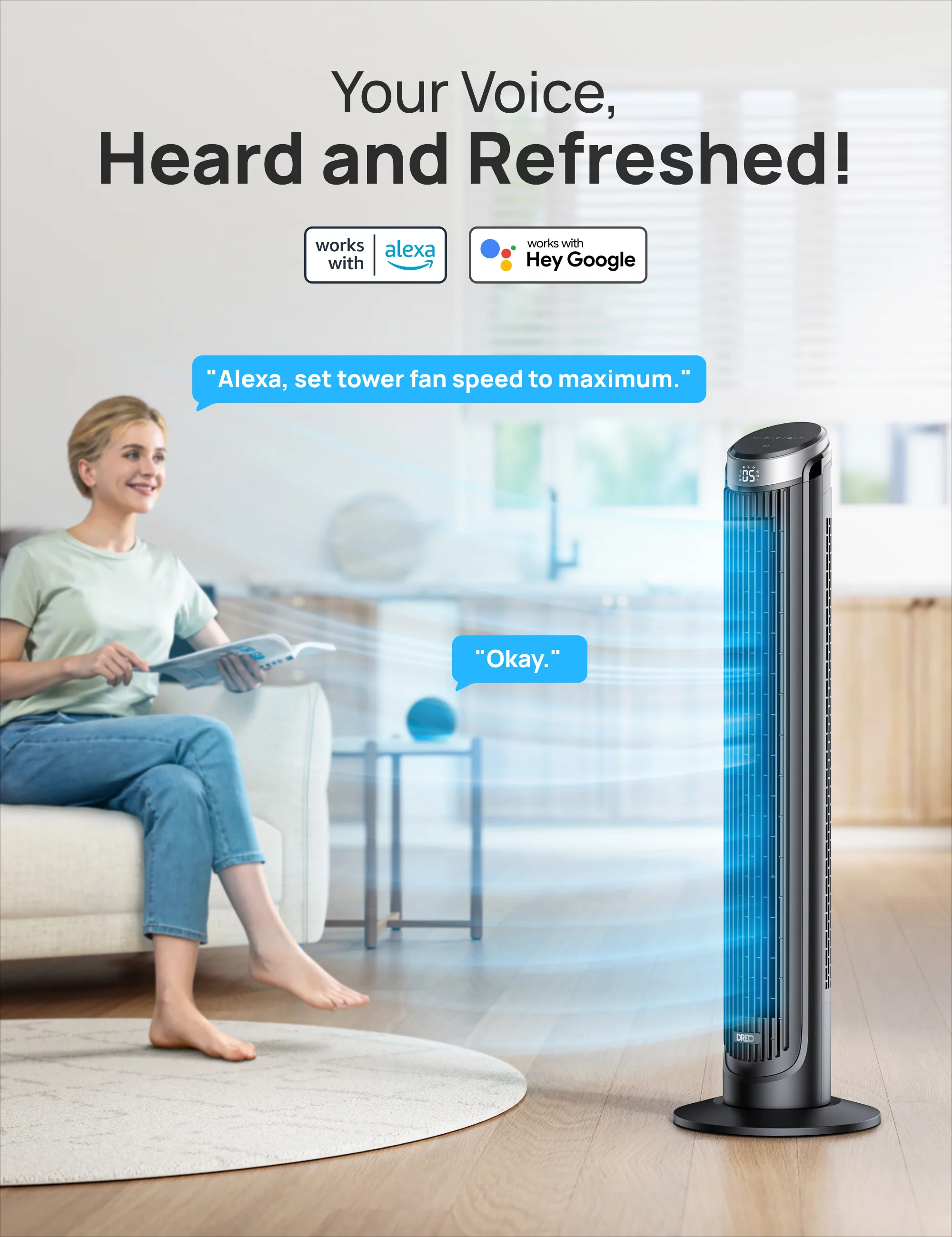 Smart Tower Fan Cruiser Pro T3S 26ft/s